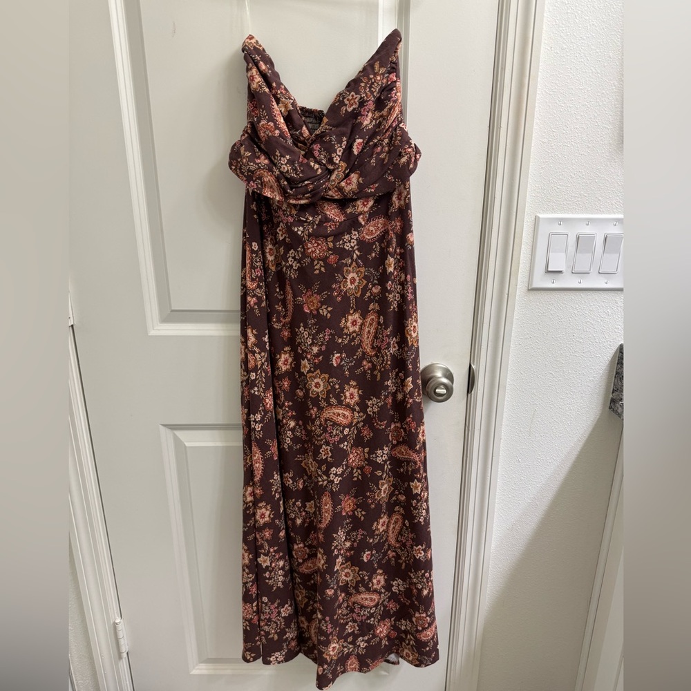 Trixxi Brown Floral Maxi Dress